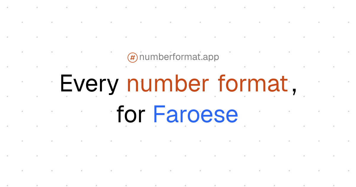 Every number format for Faroese (fo)